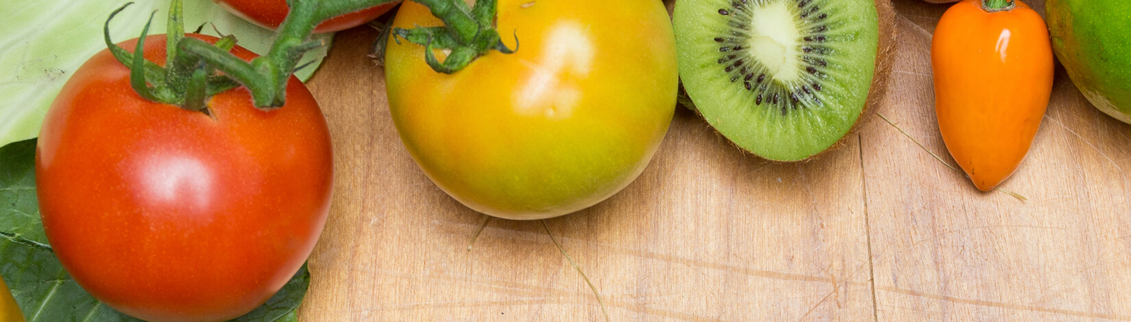 tomatoes, kiwi peppers, etc