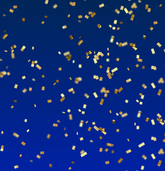 Glitter against a blue background