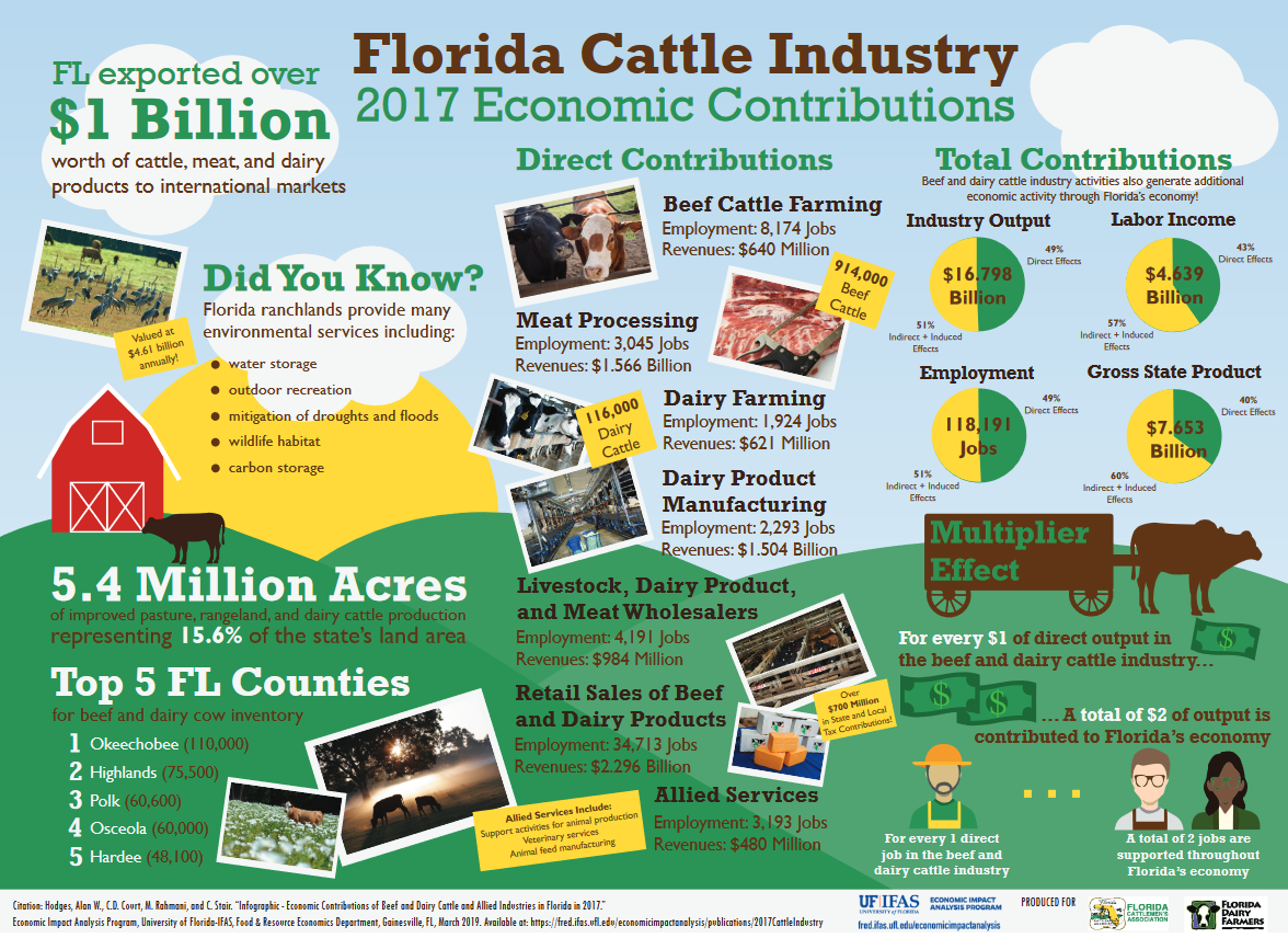 2017 Economic Contributions Florida cattle industry infographic